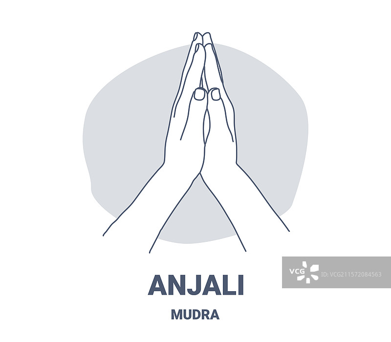 安贾利手印姿势象征瑜伽图片素材