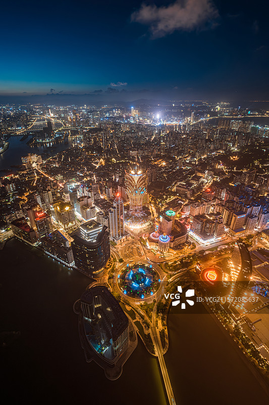 澳门新葡京 澳门半岛夜景图片素材