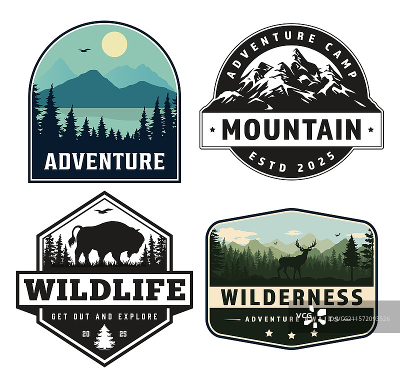 自然与野生动物营徽章图片素材