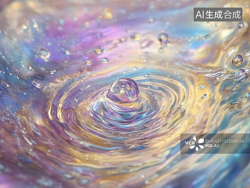 【AI数字艺术】色彩斑斓的液体漩涡图片素材