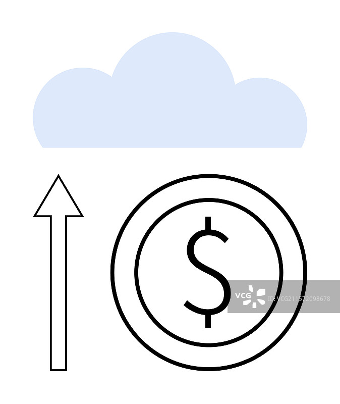 云计算与资金增长概念结合使用图片素材