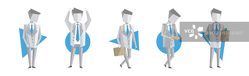 穿着正式西装和领带的商务人士角色图片素材