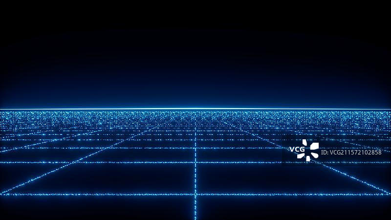 蓝色光点矩阵空间  科技感数据网络图片素材