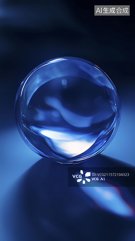 【AI数字艺术】数码科技蓝色抽象球体曲线插画海报背景图片素材