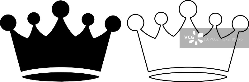 白色背景上的王冠图标设计图片素材
