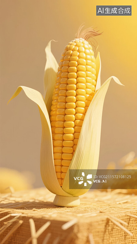 【AI数字艺术】新鲜玉米棒子特写图片素材