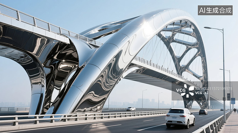 【AI数字艺术】现代桥梁建筑图片素材