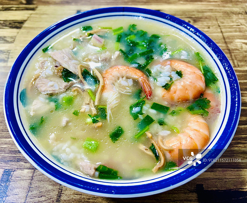 鲜虾鱿鱼粥图片素材