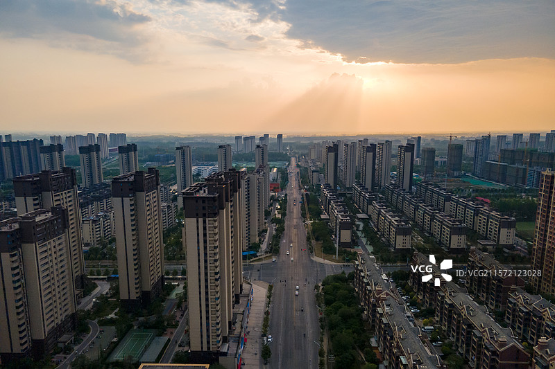 航拍安徽省亳州市利辛县城市风光图片素材