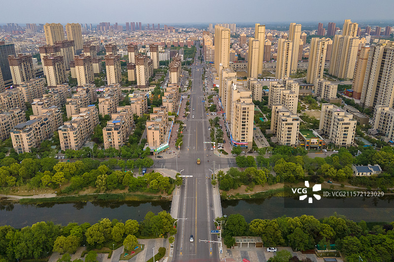 航拍安徽省亳州市利辛县城市风光图片素材