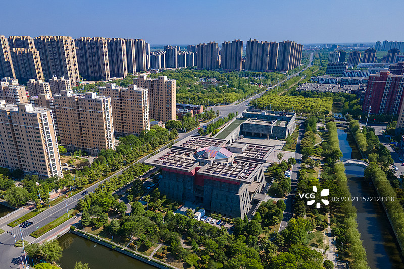 航拍安徽省亳州市蒙城博物馆风光图片素材