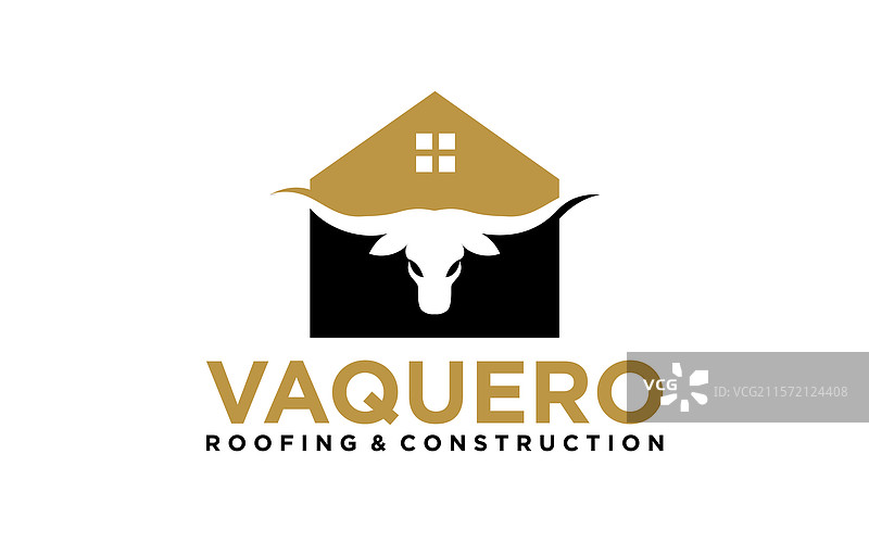 德克萨斯州的长角牛与房屋屋顶图片素材