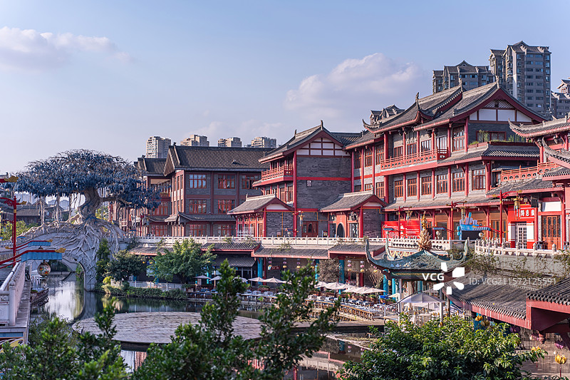四川眉山东坡印象水街东坡水街图片素材