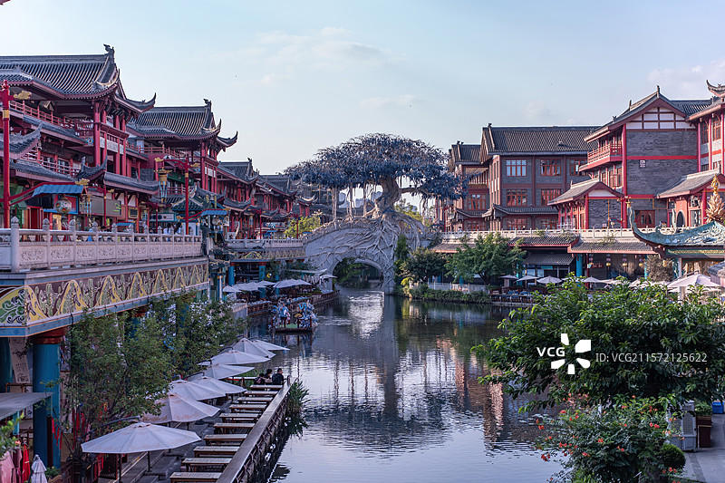 四川眉山东坡印象水街东坡水街图片素材