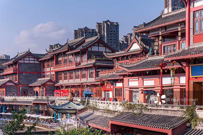 四川眉山东坡印象水街东坡水街图片素材