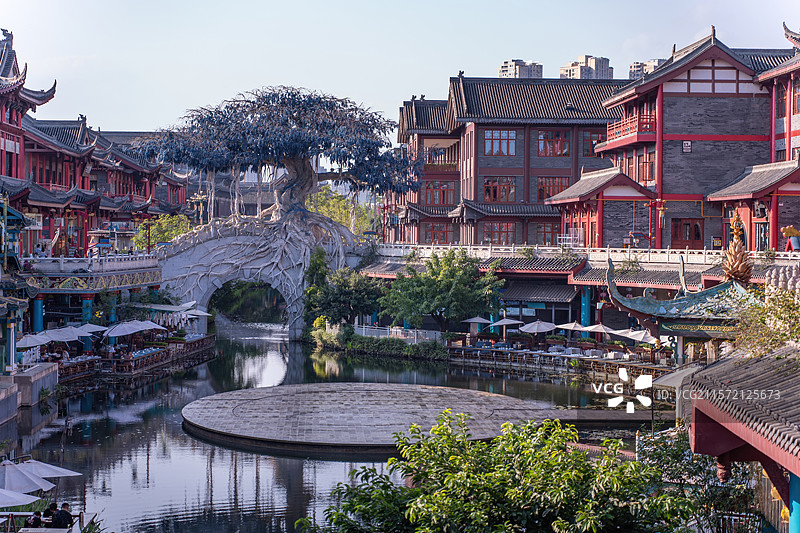 四川眉山东坡印象水街东坡水街图片素材