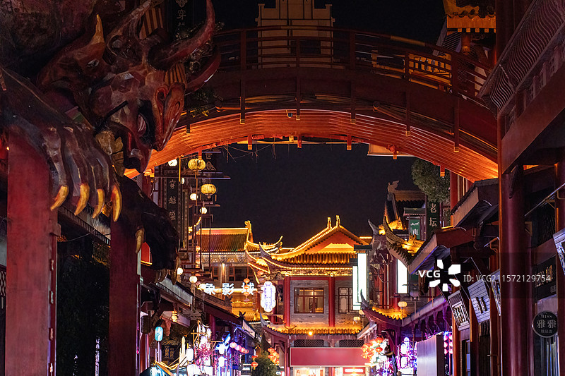 四川眉山东坡印象水街东坡水街夜景图片素材