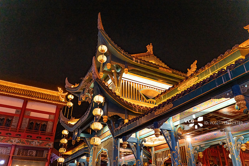 四川眉山东坡印象水街东坡水街夜景图片素材