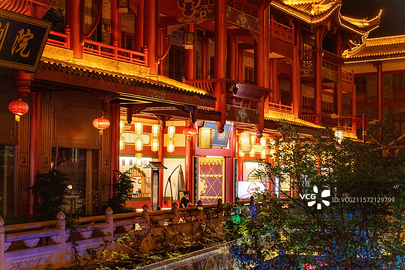 四川眉山东坡印象水街东坡水街夜景图片素材