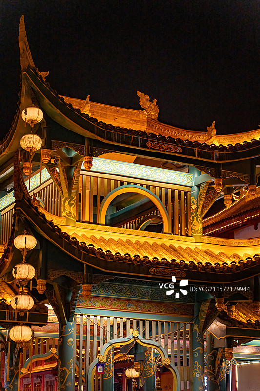 四川眉山东坡印象水街东坡水街夜景图片素材