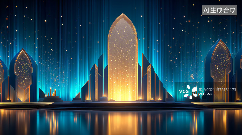 【AI数字艺术】未来科技风格的走廊图片素材