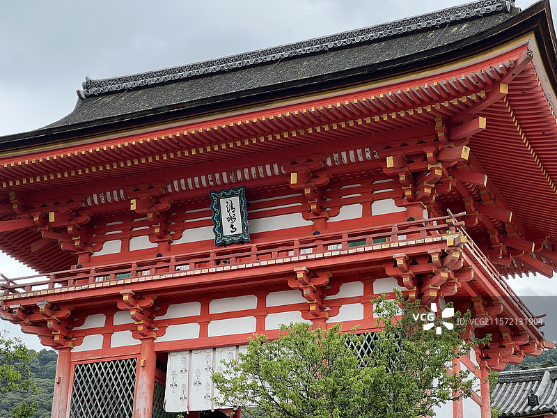 日本传统寺庙建筑外部特写（京都清水寺）图片素材