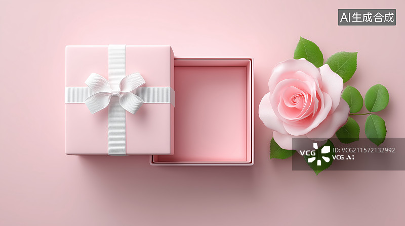 【AI数字艺术】粉色花朵与空白相框的静物布置图片素材