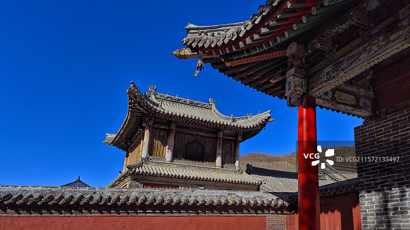 五台山碧山寺，原名普济寺，始建于北魏，是最大的十方禅寺，寺内有珍贵文物，建筑精美，免费食宿僧尼居士。图片素材