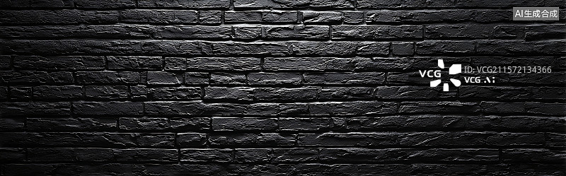 【AI数字艺术】黑色涂漆砖墙纹理背景，哑光饰面，粗糙表面的宏观细节，暗色单色图案，工作室灯光设置。图片素材