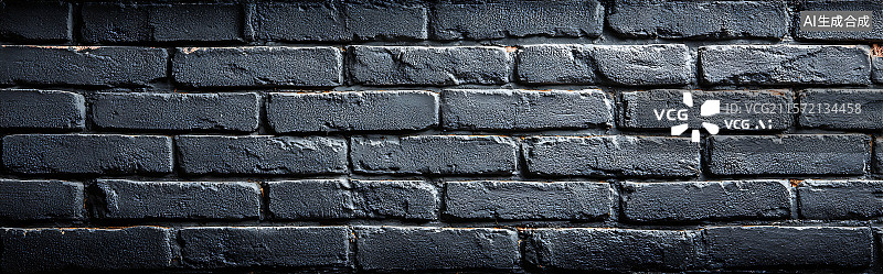 【AI数字艺术】黑色涂漆砖墙纹理背景，哑光饰面，粗糙表面的宏观细节，暗色单色图案，工作室灯光设置。图片素材
