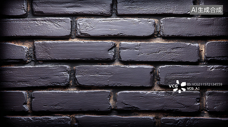 【AI数字艺术】黑色涂漆砖墙纹理背景，哑光饰面，粗糙表面的宏观细节，暗色单色图案，工作室灯光设置。图片素材