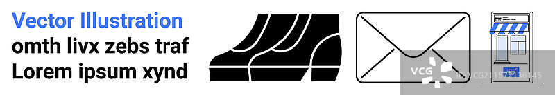 鞋类信封和店面图形图片素材