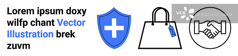 带标签的医疗护盾购物袋图片素材