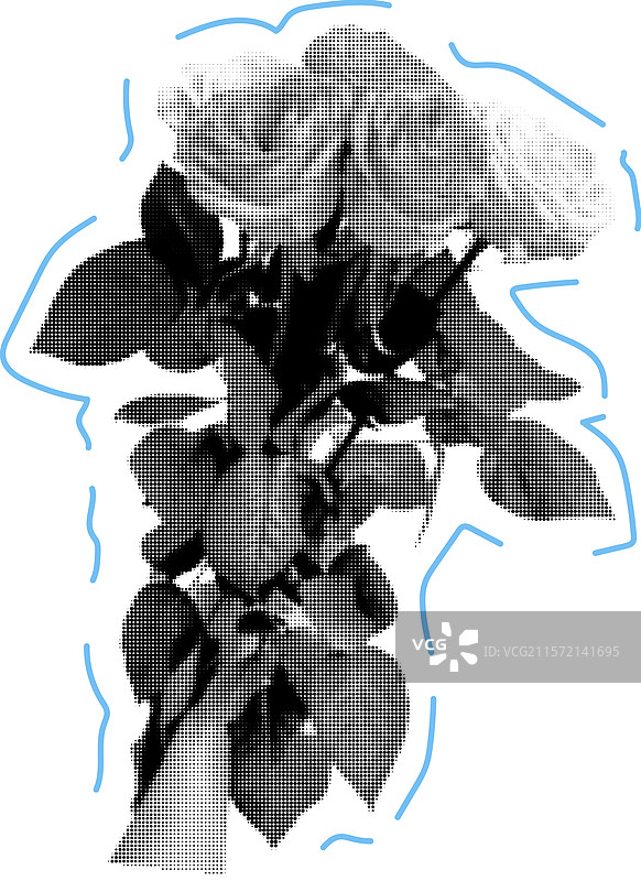 半色调手握玫瑰花束图片素材