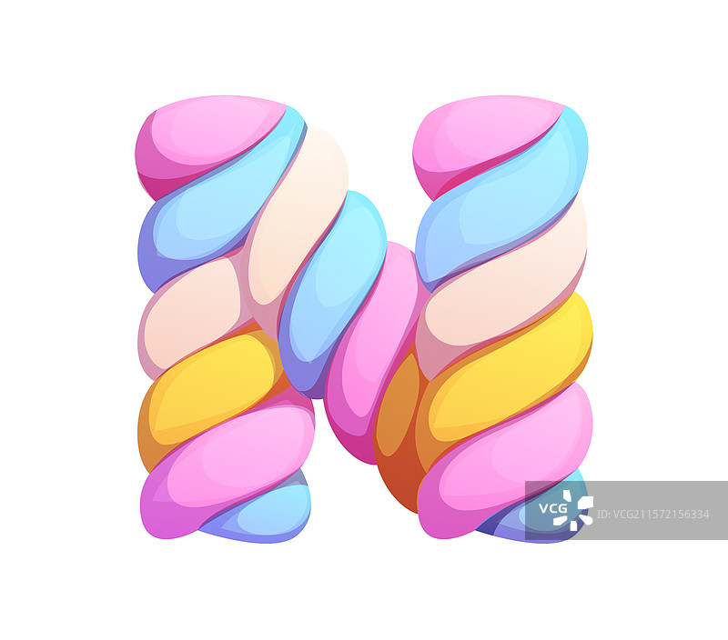 快餐棉花糖字母字体字母n图片素材