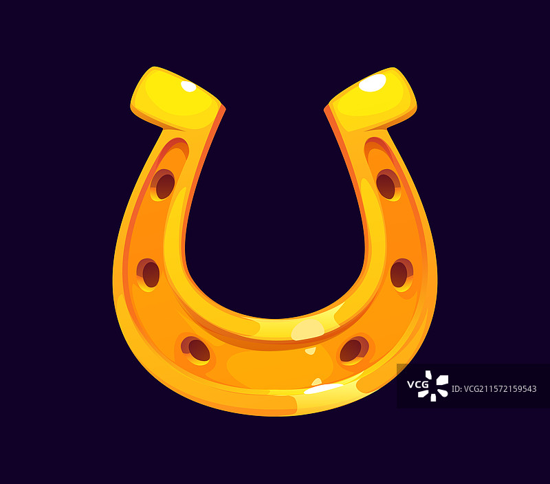 圣帕特里克节卡通金色幸运马蹄铁图片素材