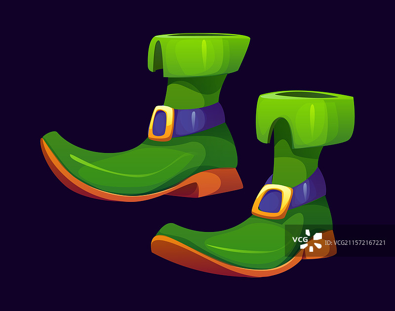 圣帕特里克节爱尔兰假日卡通小精灵鞋子图片素材