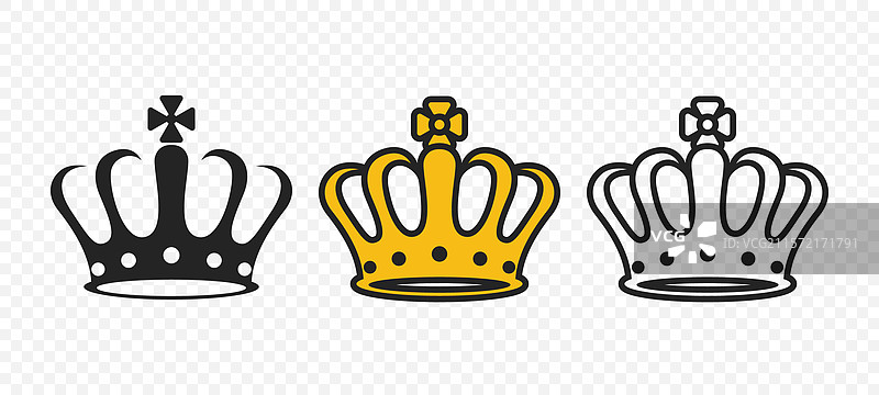 皇冠图标集 平面风格皇冠图标图片素材
