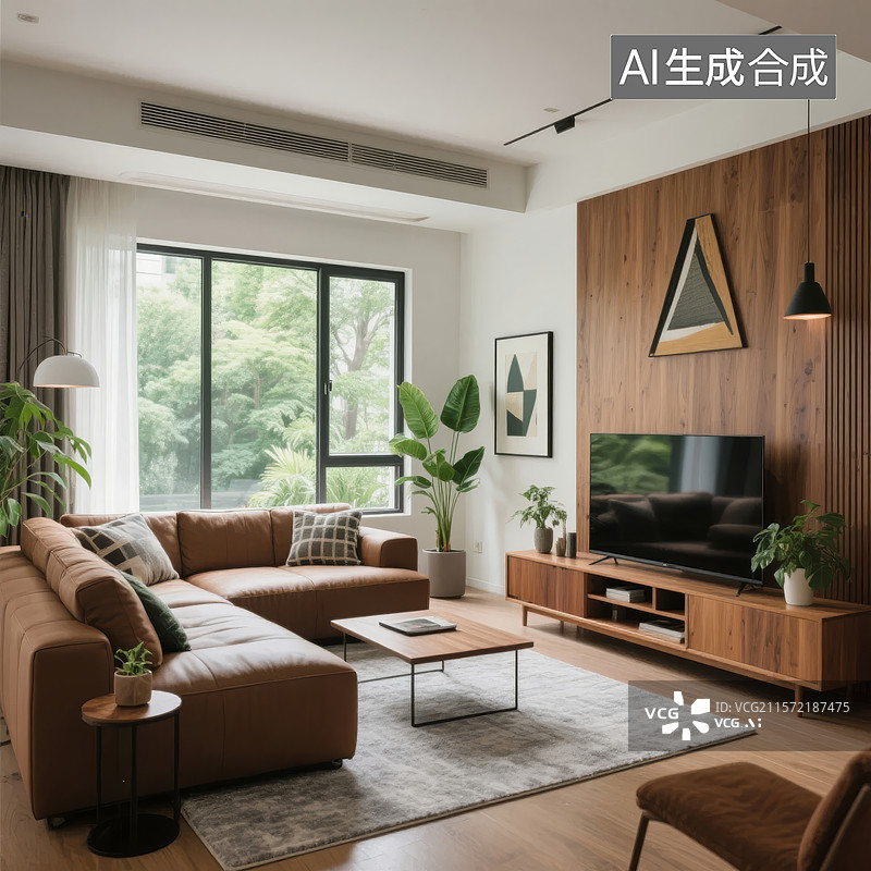 【AI数字艺术】现代简约风格客厅图片素材