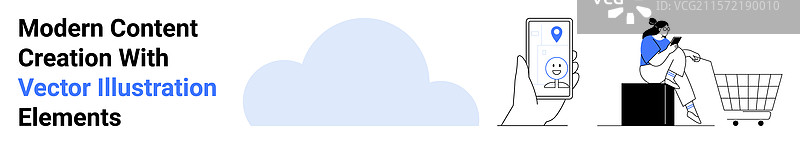 数字内容创作与在线购物图片素材