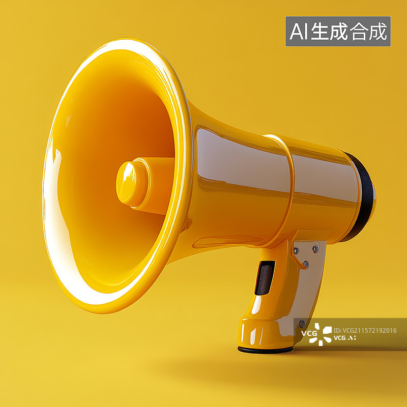 【AI数字艺术】黄色扩音器特写图片素材