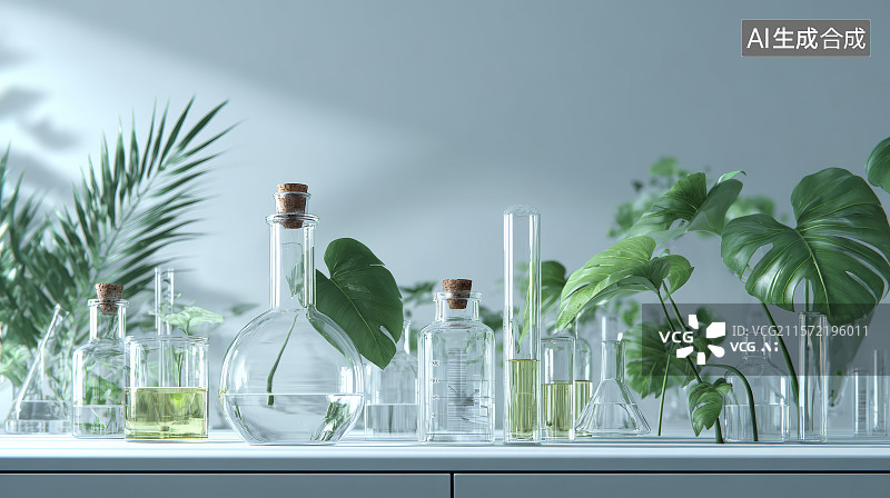 【AI数字艺术】实验室，科研，实验室显微镜下的特写镜头图片素材