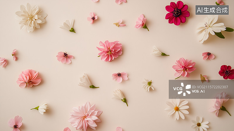【AI数字艺术】极简花卉构图下的春日温柔图片素材