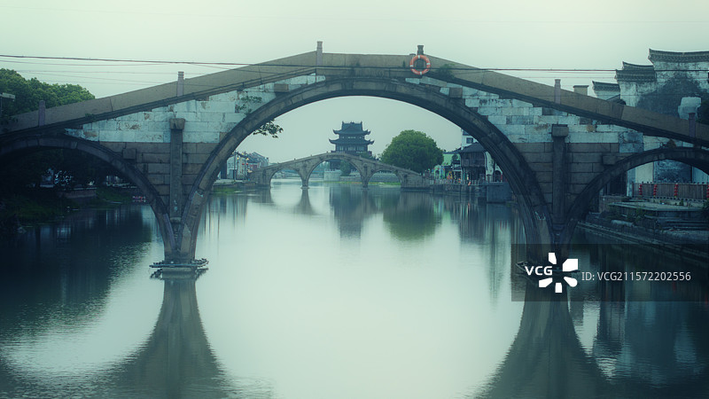 双林三桥晨曦图片素材