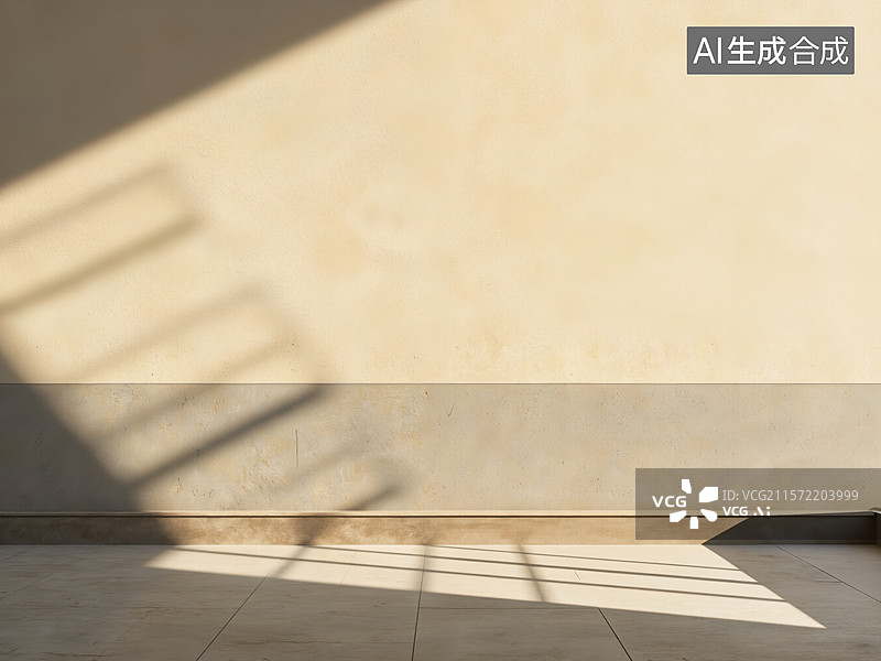 【AI数字艺术】光影交错的墙面图片素材