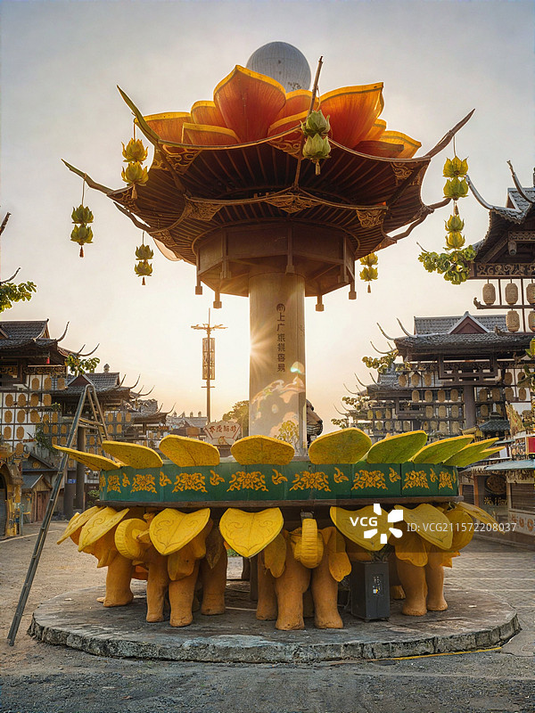 南宁之夜步步生莲图片素材