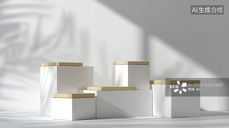 【AI数字艺术】简约白色展示盒图片素材