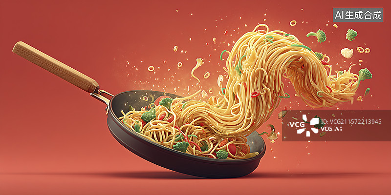 【AI数字艺术】美味的炒面图片素材