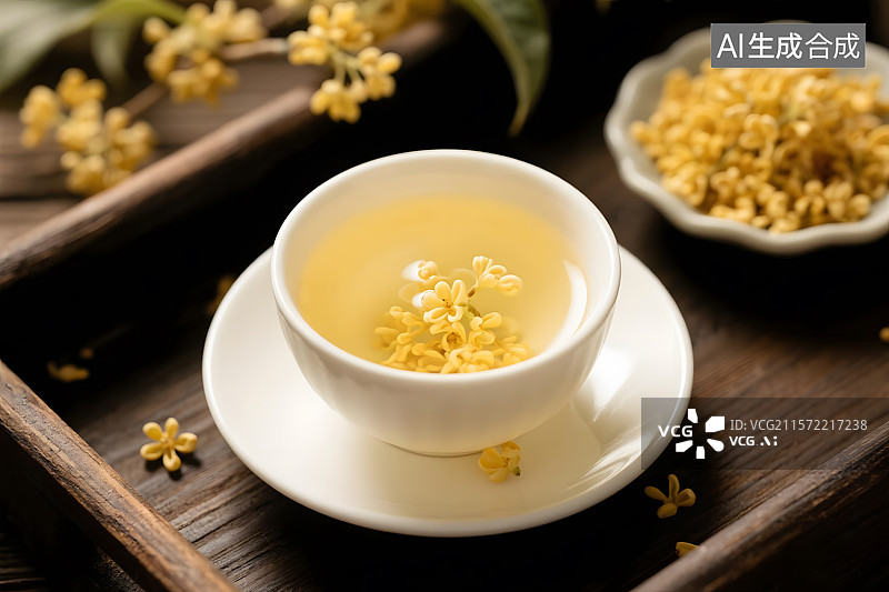 【AI数字艺术】中秋桂花酿桂花酒图片素材