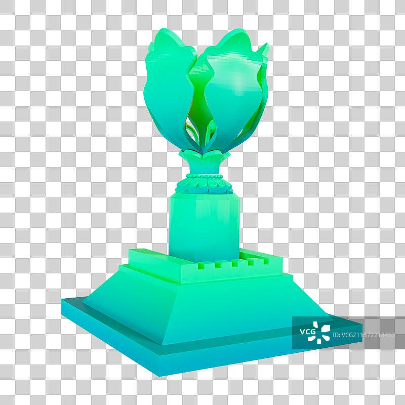 3D渲染的香港地标建筑香港金紫荆广场元素图片素材